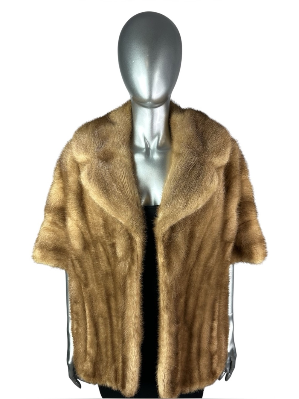 Autumn Haze MINK Stole w/Long Fronts, Notch Collar, M, Certified Vintage Fur